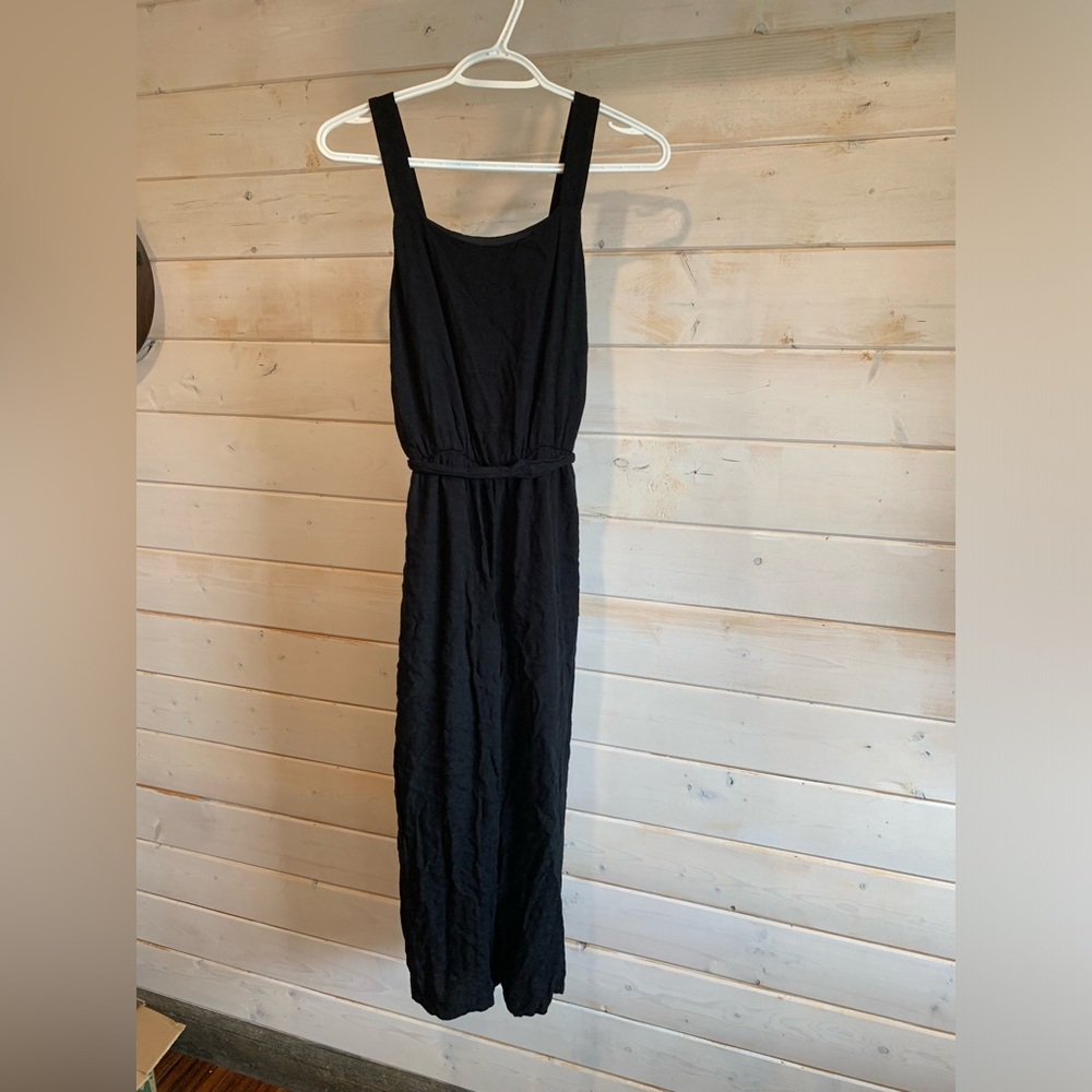 Xhiliration | Black 100% Rayon Jumpsuit